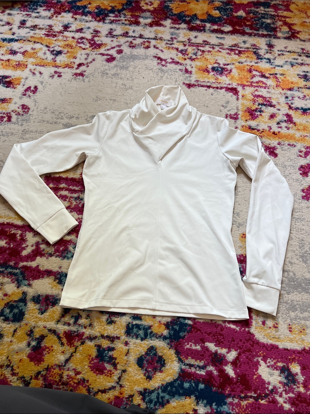 Horze Raquel Training Shirt High Neck - White US Size 6